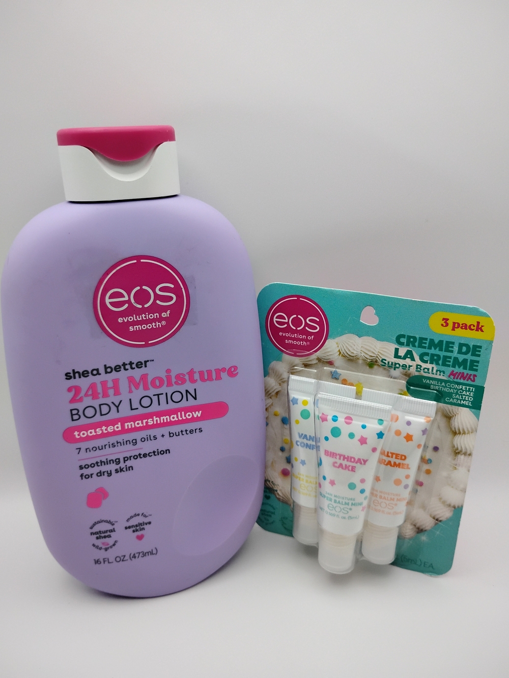eos Toasted Marshmallow Body Lotion & eos Super Balm Minis Crème de La Créme